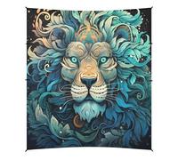 Modello Classico Del Re Leone Blu Tenda da Spiaggia Riparo Solare per Campeggio,Facile da Montare,Portatile con Sacchi di Sabbia per Pesca e Picnic all'Aperto