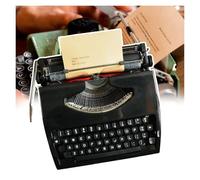 Modello classico di macchina da scrivere manuale, con nastri rossi e neri, facile da usare, senza alimentazione, macchina da scrivere tradizionale, per casa, bar, cantinetta del vino, (nero)