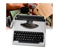 Modello classico di macchina da scrivere manuale, con nastri rossi e neri, facile da usare, senza alimentazione, macchina da scrivere tradizionale, per casa, caffè, bar, cantina. (bianco)