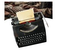 Modello classico di macchina da scrivere manuale, macchina da scrivere vintage, nastri rossi e neri, senza alimentazione, macchina da scrivere tradizionale, per casa, bar, armadietto del vino, (nero)