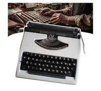 Modello classico di macchina da scrivere manuale, macchina da scrivere vintage, nastri rossi e neri, senza alimentazione, macchina da scrivere tradizionale, per casa, bar, cantinetta del vino, (bianco