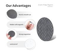 Modello classico in magneti magnetici rotondi d'argento grigio opaco del frigorifero per il bene durevole della cucina con magnetismo duraturo
