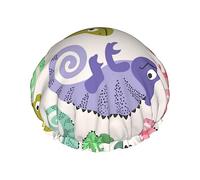 Modello colorato con simpatici camaleonti modello cuffia da a e cuffia da bagno per donna, cuffia da a reversibile oversize impermeabile grande progettata per tutte le lunghezze di capelli