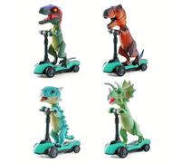 Modello compatto di ornamento di dinosauri come Tyrannosaurus Rex, Triceratops, Velociraptor, le cui giunture possono muoversi, modello animale simulato 1PC-Triceratopo,1PC-Velociraptor,2 pezzi: Tiran
