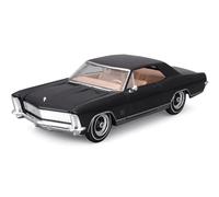 Maisto Buick Riviera (1965): modello auto in scala 1:24, cofano e porte mobili, nero (531214BK)