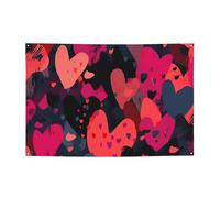 Modello con molti cuori Banner personalizzati grandi banner per feste all'aperto Lndoor con quattro fori rotondi in metallo banner segno per la decorazione di feste aziendali