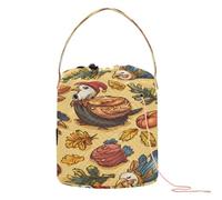 Modello con sacchetti per filati del Ringraziamento Borsa per progetti di filati con fori per riporre gli aghi per strumenti all'uncinetto da viaggio