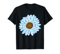 Modello con Stampa Mucca Blu - Fiore Blu Modello Mucca Uomo Maglietta