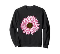 modello con stampa mucca Rosato - fiore rosa Modello mucca Felpa