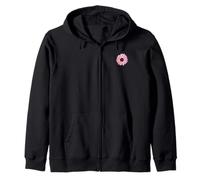 modello con stampa mucca Rosato - fiore rosa Modello mucca Felpa con Cappuccio