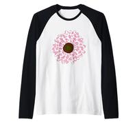 modello con stampa mucca Rosato - fiore rosa Modello mucca Maglia con Maniche Raglan