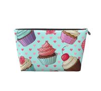 Modello cupcake stampato, Borsa da toilette Borsa per trucco Borsa per cosmetici Borsa da toilette da viaggio portatile