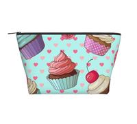 Modello cupcake stampato, Borsa da toilette Borsa per trucco Borsa per cosmetici Borsa da toilette da viaggio portatile
