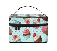 Modello cupcake stampato, Borsa per il trucco Borsa per cosmetici Borsa da toilette da viaggio portatile Astuccio per matite Astuccio da toilette
