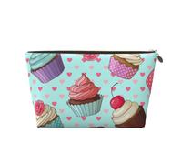 Modello cupcake stampato, Borsa per il trucco Borsa per cosmetici Borsa da toilette da viaggio portatile Borsa da toilette
