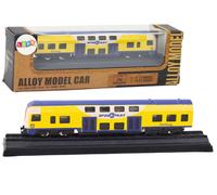Modello da collezione in metallo del treno giallo-blu 1:48