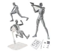Modello da disegno action figure, manichino per artisti, per schizzi, pittura, disegno, corpo di manichino umano Kun Doll Action, modello maschile (grigio, maschile)