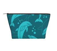 Modello dei delfini, Borsa da toilette Borsa per trucco Borsa per cosmetici Borsa da toilette da viaggio portatile