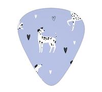 Modello del cane dalmata,12 pezzi di plettri per chitarra, 3 plettri di diverso spessore per chitarra acustica, basso, ukulele