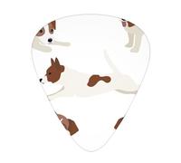 Modello del cane Jack Russell Terrier,12 pezzi di plettri per chitarra, 3 plettri di diverso spessore per chitarra acustica, basso, ukulele