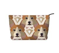 Modello della testa del Welsh Corgi, Borsa per cosmetici in velluto a coste Borsa per il trucco Borsa da viaggio portatile