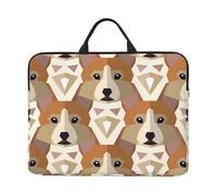 Modello della testa del Welsh Corgi, Custodia per laptop da 14 pollici, borsa per notebook, custodia per laptop, valigetta con maniglia