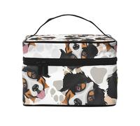 Modello delle zampe del cane Bovaro del Bernese, Borsa per il trucco Borsa per cosmetici Borsa da toilette da viaggio portatile Astuccio per matite Astuccio da toilette
