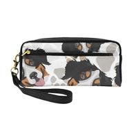Modello delle zampe del cane Bovaro del Bernese, Borsa per il trucco Borsa per cosmetici Borsa da viaggio portatile da toilette Astuccio in pelle per donne e ragazze