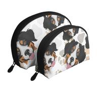 Modello delle zampe del cane Bovaro del Bernese, Borsa per trucco a conchiglia Portamonete da donna Borsa da toilette piccola Borsa per cosmetici 2 pezzi
