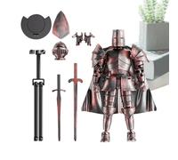 Modello di action figure - statua di eroi articolati, giocattolo mobile posa, pezzo d'arte da collezione | Scultura guerriera medievale, figurina di combattimento flessibile con casco rotante per scaf