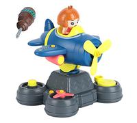 Modello di aeroplano, esercizio di attenzione Modello di piano di montaggio dado Operazione facile Interesse Sviluppo di divertimento educativo per il regalo(Aeroplano blu scuro assemblato fai da te)