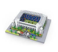 Modello di Architettura da Assemblare con Blocchi in Miniatura. Stadio di Calcio a Madrid, Spagna.