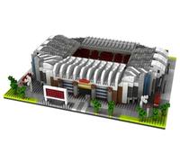 Modello Di Architettura Da Costruire Con Mini Blocchi, Design Realistico Di Campo Da Calcio. Collezione Degli Stadi D’Élite Del Mondo. Stadio Di Calcio A Trafford, Manchester, Inghilterra.
