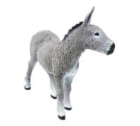 Modello di asino grigio, statuetta decorativa realistica, in miniatura, superficie liscia, giocattolo per bambini a partire dai 3 anni, accessorio da collezione fedele per la casa e la cameretta dei
