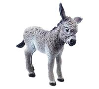 Modello di asino grigio, statuetta decorativa realistica, in miniatura, superficie liscia, giocattolo per bambini a partire dai 3 anni, accessorio da collezione fedele per la casa e la cameretta dei