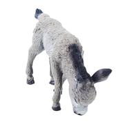 Modello di asino grigio, statuetta decorativa realistica, in miniatura, superficie liscia, giocattolo per bambini a partire dai 3 anni, accessorio da collezione fedele per la casa e la cameretta dei