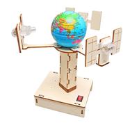 Modello di assemblaggio scientifico: costruzione apprendimento Stem, Progetto satellitare in legno da 19 cm, Kit di artigianato tecnologico educativo | Giocattolo sperimentale di ingegneria p
