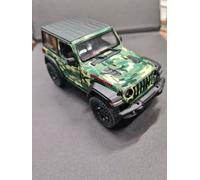 Modello Di Auto Kinsmart Jeep Wrangler Verde Camo 1/34 Scala Diecast Metal