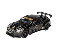 Modello Di Auto Sportiva Pressofusa In Lega 1:22 Per Nissan GTR Modificata Auto Con Luce Sonora Presente Display Ornamento Auto In Miniatura(Nero)