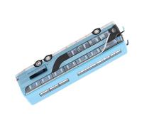 Modello di Autobus a Due Piani in Lega Giocattolo da Tirare Indietro con Luci a LED e Musica per Regalo di Compleanno per Bambini (Blu)
