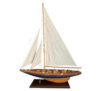 Modello di barca a vela in legno classe J, 76 cm, barca a vela da corsa America's Cup da corsa, altezza 97 cm, decorazione nautica, kit modellino parzialmente assemblato