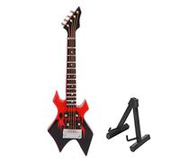 Modello di Bass Miniatura da 3,9 Pollice Chitarra Basso Strumento Musica Bambola con Stand e Case, Fabbricazione Squisita Alta Qualità Ideale per gli amanti della musica Eccellente Educativo
