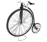 Modello di bicicletta retrò, modello di bicicletta, design in lega retrò nero giocattoli biciclette con ruote grandi e piccole, ornamento artistico per la decorazione domestica, oggetti da collezione