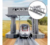 Modello di binario del treno, diorami edificio in miniatura commemora la