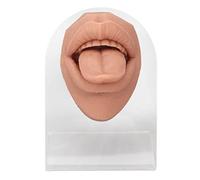 Modello di Bocca in Silicone Per Lingua Umana - Espositore Realistico in Acrilico Morbido Per Gioielli, Modello Dimostrativo di Stampo Per Lingua(Tono della pelle profondo)