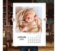 Modello di calendario fotografico personalizzabile, 2026, singola pagina, calendario da appendere alla parete, materiale in tela, stampabile, regalo di Natale per la famiglia 20cm*30cm,30cm*40cm,40cm*