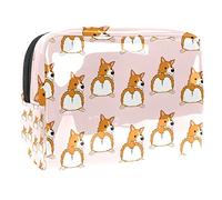 Modello di cane Corgi Borsa per il trucco Borsa da viaggio portatile per cosmetici