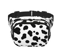 Modello di cane dalmata o texture della pelle di mucca, Marsupio quadrato a doppio strato, borsa da viaggio, marsupio casual