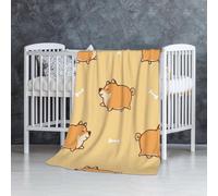 Modello di cane Shiba Inu grasso anime,Coperta morbida, calda, anti-pilling, in flanella, peluche, 76 x 127 cm