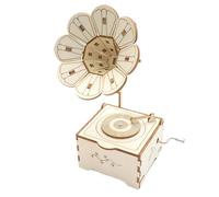 Modello di carillon in legno, grammofono puzzle in legno 3D - Modello di decorazione di grammofono 3D creativo - Grammofono di puzzle in legno 3D per adulti e scatola di musica retrò per l'arredamento